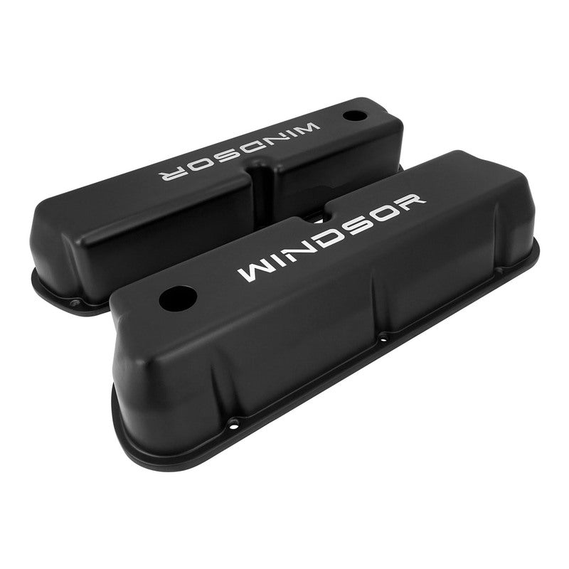 Proflow Valve Covers, Tall Cast Aluminium, Black, For Ford Logo, Small Block For Ford 289, 351W, Pair - PFEVC-410 PFEVC-410