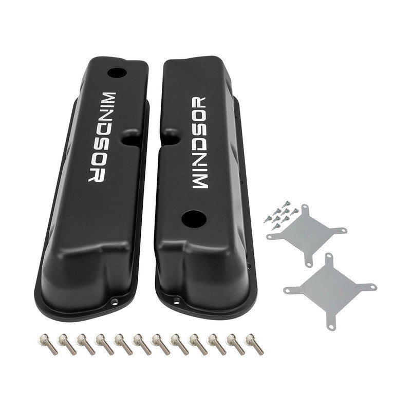 Proflow Valve Covers, Tall Cast Aluminium, Black, For Ford Logo, Small Block For Ford 289, 351W, Pair - PFEVC-410