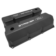 Proflow Valve Covers, Tall Cast Aluminium, Black, Stroker Ford Logo, Small Block For Ford 302, 351C, Pair - PFEVC-510-ST PFEVC-510-ST
