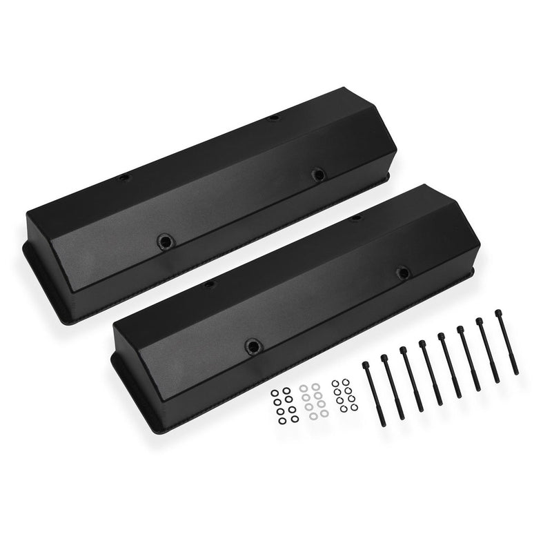 Proflow Valve Covers, Tall, Fabricated Aluminum, Black Powder Coated, Chev, Small Block, Pair - PFEVC-6144 PFEVC-6144