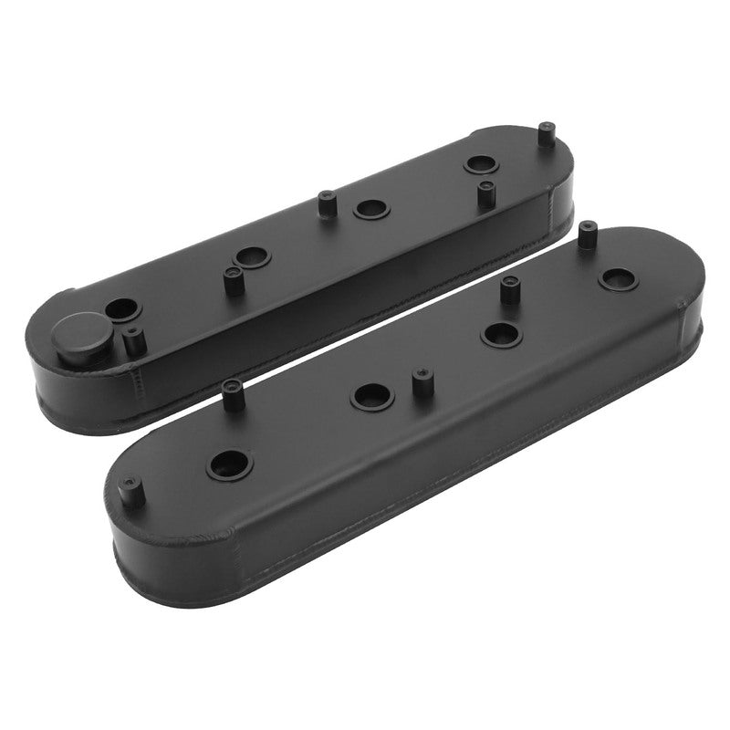 Proflow Valve Covers, For GM LS, Fabricated Aluminium, w/Oil Cap, Black Wrinkle, 65mm Tall, Pair - PFEVC-626 PFEVC-626