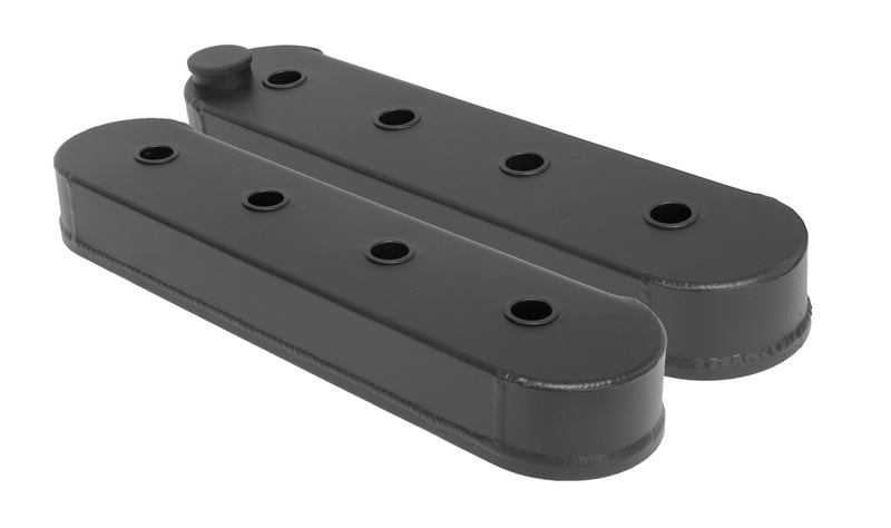 Proflow Valve Covers, LS Aluminium Fabricated, Black Wrinkle, Tall, No Coil Stand, Pair - PFEVC-627 PFEVC-627