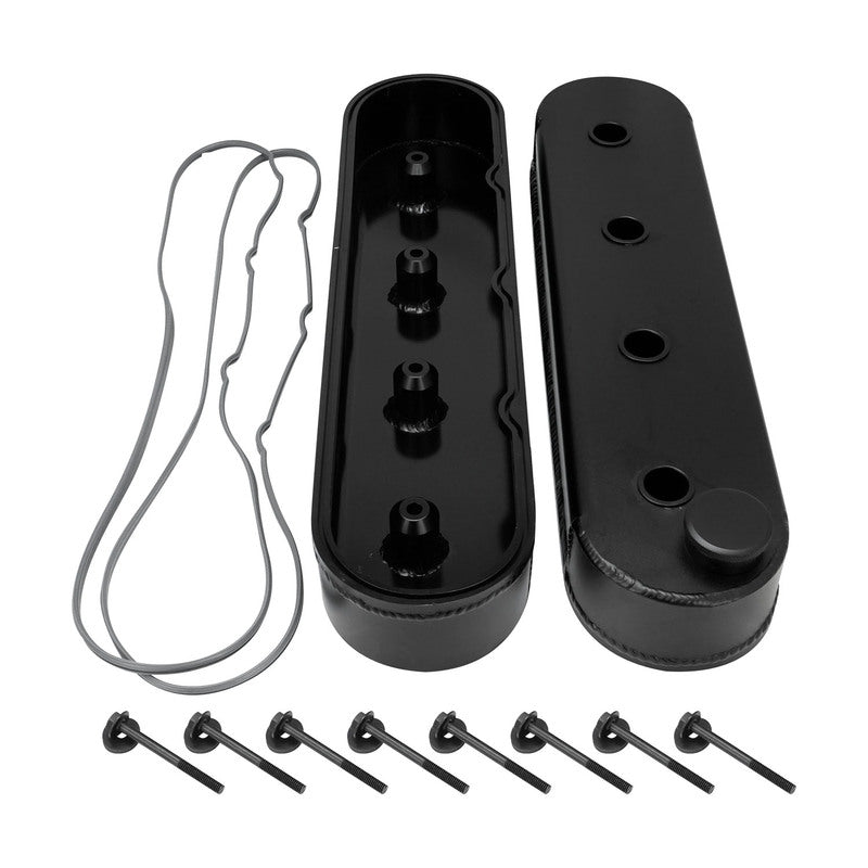 Proflow Valve Covers, LS Aluminium Fabricated, Black Wrinkle, Tall, No Coil Stand, Pair - PFEVC-627