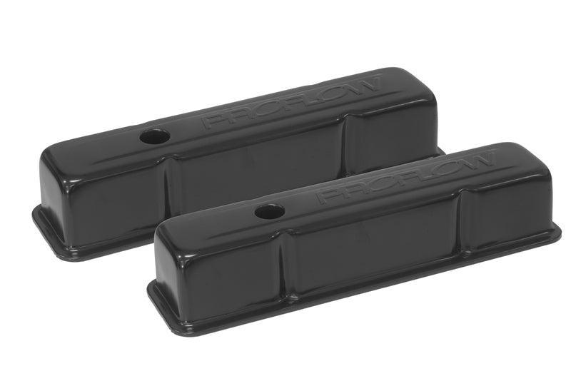 Proflow Valve Covers, Steel Black Tall, Chev Small Block, Pair - PFEVC-720 PFEVC-720