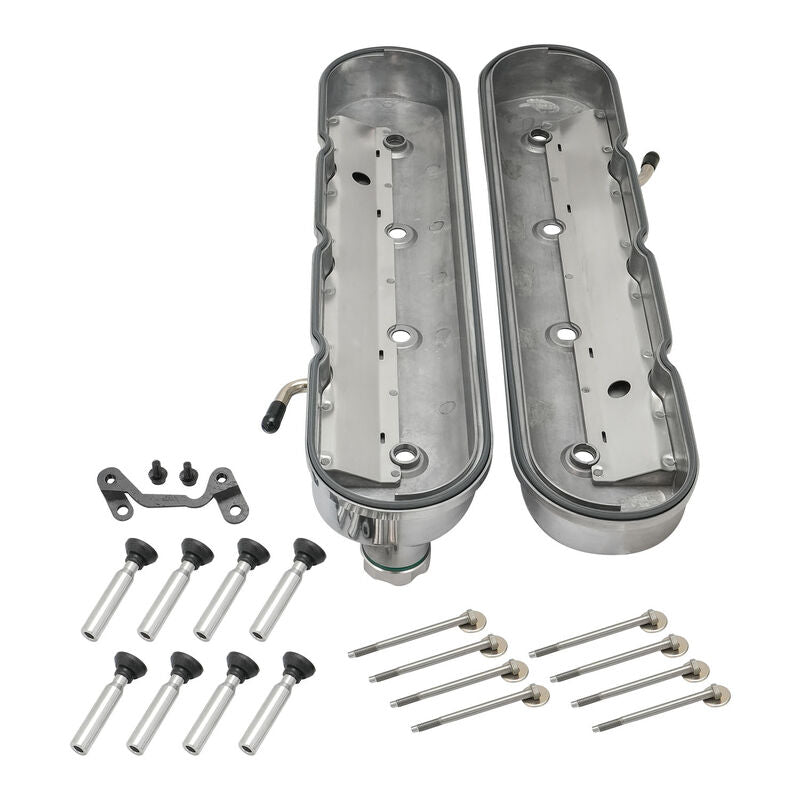 Proflow Valve Covers, For Holden/Chev Commodore LS, Cast Aluminium, With Coil Mounting Post, Polished, Set - PFEVC-8578P