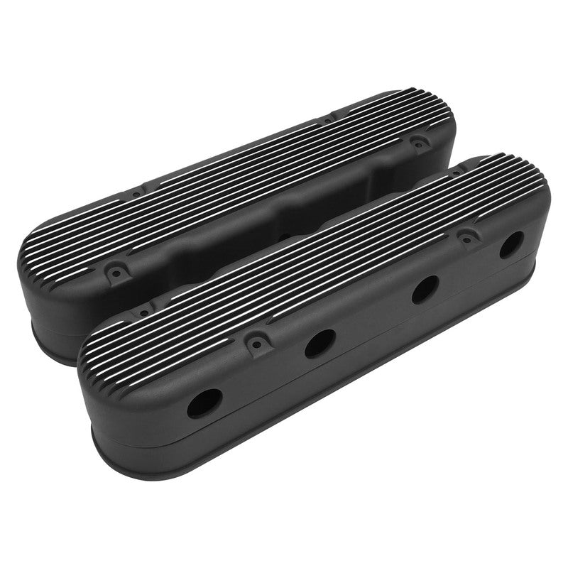 Proflow Valve Covers, LS For Chevrolet For Holden, Two-Piece, Cast Aluminium, Satin Black, 4.25 in. Tall, Baffle - PFEVC-8579BK PFEVC-8579BK