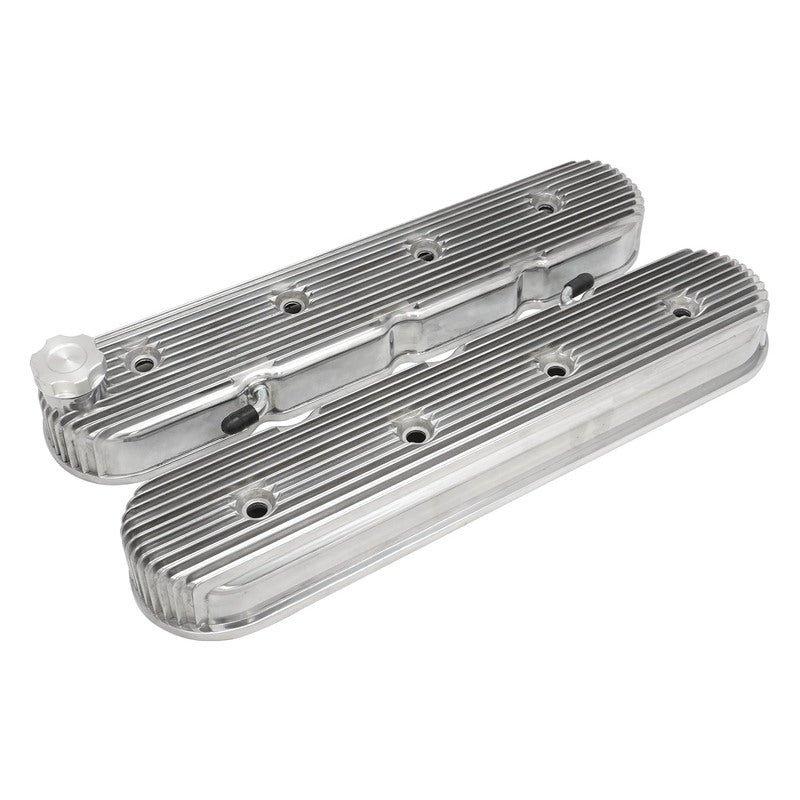 Proflow Valve Covers Tall Cast Aluminium LS Chev For Holden Commodore Engines Vintage Series Finned, Polished - PFEVC-8580P PFEVC-8580P