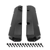 Proflow Valve Covers, Fabricated Aluminium, Billet Base, For Holden V8 Late, VN-VT, 304/308, Black - PFEVC-911BK