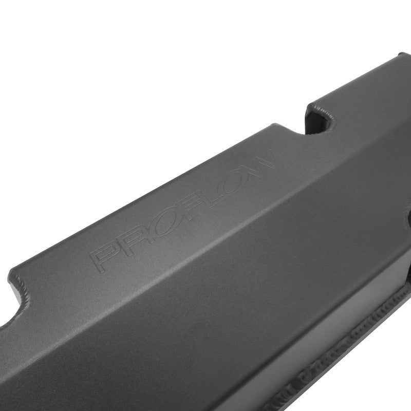 Proflow Valve Covers, Fabricated Aluminium, Billet Base, For Holden V8 Late, VN-VT, 304/308, Black - PFEVC-911BK