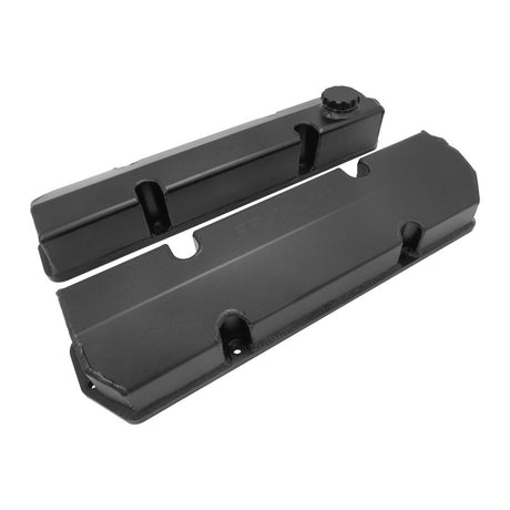 Proflow Valve Covers, Fabricated Aluminium, Billet Base, For Holden V8 Late, VN-VT, 304/308, Black - PFEVC-911BK PFEVC-911BK