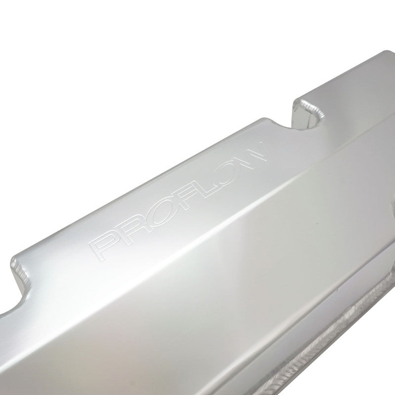 Proflow Valve Covers, Fabricated Aluminium, Billet Base, For Holden V8 Late, VN-VT, 304/308, Raw Finish, Set - PFEVC-911