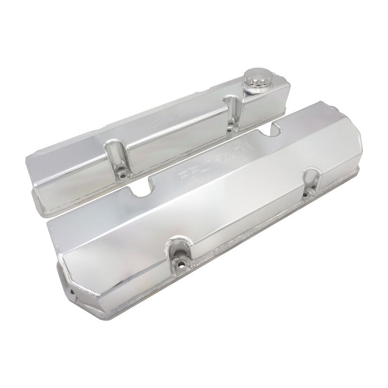 Proflow Valve Covers, Fabricated Aluminium, Billet Base, For Holden V8 Late, VN-VT, 304/308, Raw Finish, Set - PFEVC-911 PFEVC-911