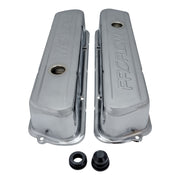 Proflow Valve Covers Steel, Tall, Chrome For Holden Commodore, 253, 308, Proflow Logo, Pair - PFEVC-935
