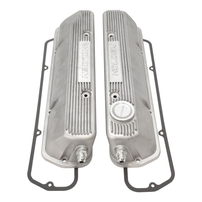 Proflow Aluminium Valve Covers, For Holden Commodore V8, VN-VT, OE Style, Cast Aluminium, Natural, Set - PFEVC-950