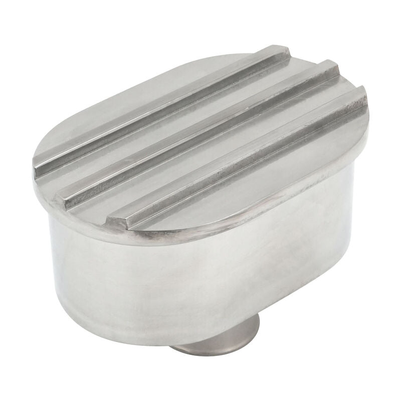 Proflow Valve Cover Breather, Push-In, Oval, Aluminium, Polished, Finned - PFEVCA-002-P PFEVCA-002-P