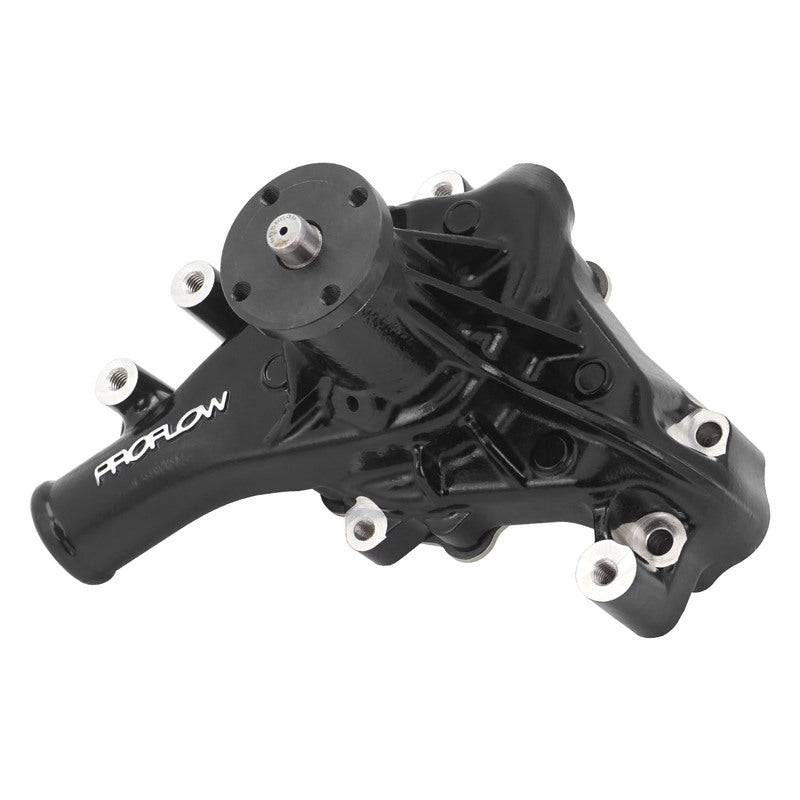 Proflow Water Pump, CoolMax Mechanical, Long, High-Volume, Aluminium Black Powedercoat, Natural, SB Chev, Each - PFEWP-8811BK PFEWP-8811BK