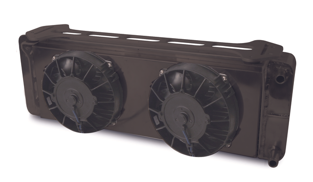 AFCO Aluminum Black Heat Exchanger With Dual Fans 1999-04 Ford Lightning/F150 Double Pass - 80249N-FSB 80249N-FSB