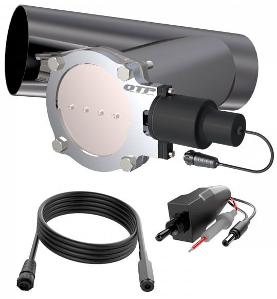 QTP 5" Single Electric Exhaust Cutout Combo Kit (QTPEC5XCP) QTPEC5XCP