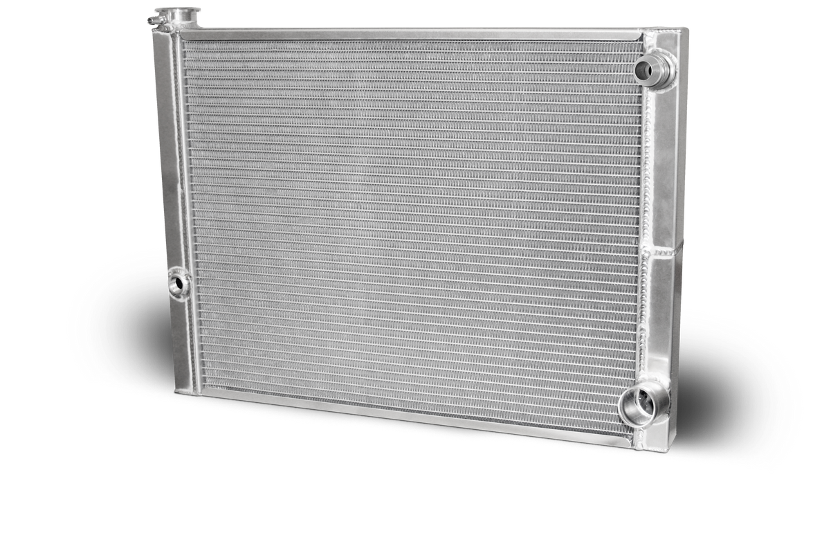 AFCO Aluminum Double Pass Radiator 26 X 19 X 1.50 Core, 16 AN Male Inlet - 80184NDP-16 80184NDP-16