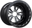 RC Comp Torx 15" x 8" Wheel, Black with Eclipse Finish Centre, Single Beadlock (RCCSA501B1E-01E)