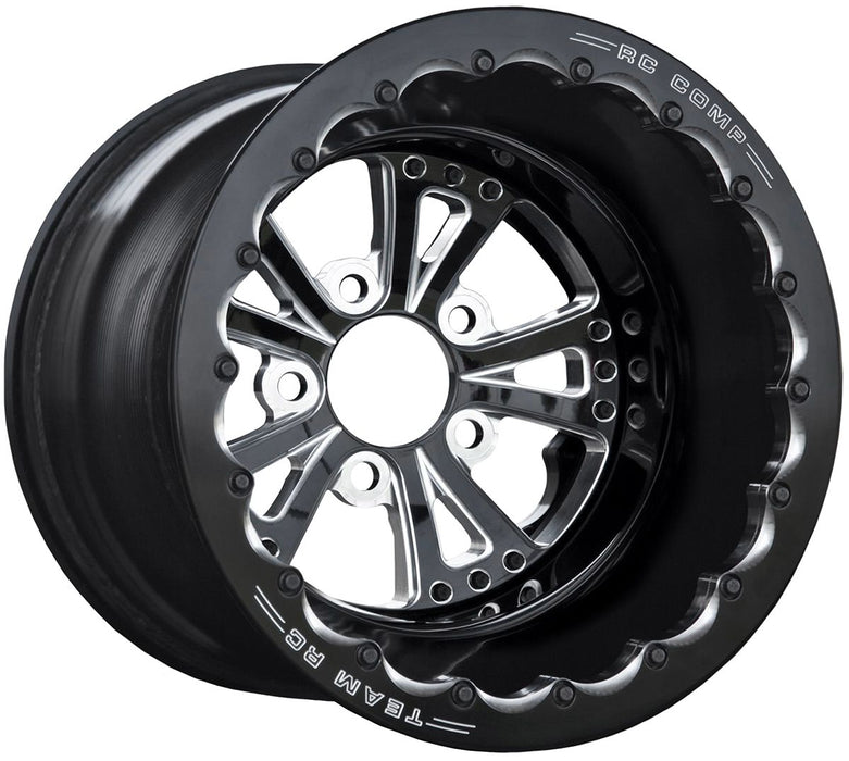 RC Comp Torx 15" x 8" Wheel, Black with Eclipse Finish Centre, Single Beadlock (RCCSA501B1E-01E)