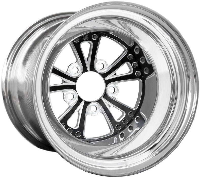 RC Comp Torx 15" x 8.5" Wheel, Polished with Black Eclipse Finish Centre (RCCSB401P-01E)