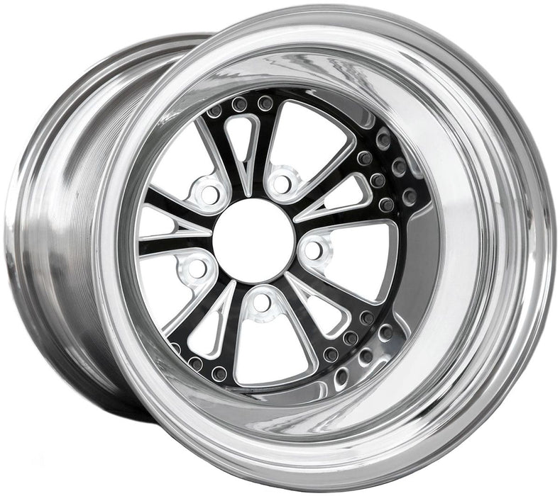 RC Comp Torx 15" x 10" Wheel, Polished with Black Eclipse Prism Finish Centre (RCCSD401P-01EP)