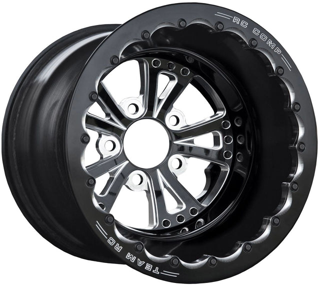 RC Comp Torx 15" x 12" Wheel, Black with Eclipse Finish Centre, Single Beadlock (RCCSF40X21B1E01E) RCCSF40X21B1E01E