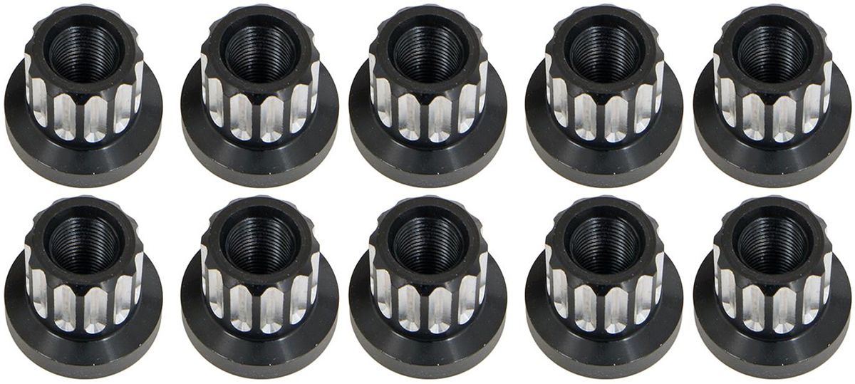 RC Comp 12-Point Wheel Nut Set, 1/2-20" R/H Thread, Black Eclipse Finish (RCCSLUG500-01E)