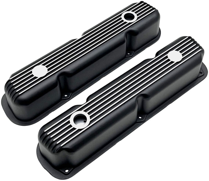 RPC Finned Valve Cover Set, Black, 3-1/8" Tall (RPCR7691BK) RPCR7691BK