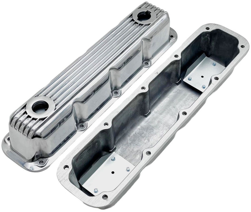 RPC Finned Valve Cover Set, Polished, 3-1/2" Tall (RPCR7693) RPCR7693