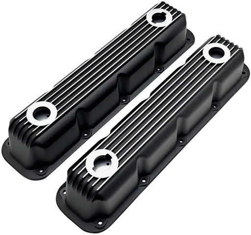 RPC Finned Valve Cover Set, Black, 3-1/2" Tall (RPCR7693BK) RPCR7693BK