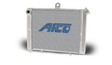 AFCO Aluminum Satin Radiator Cage Mount Double Pass 3/4 NPT Female Inlet/Outlet for Mini/Micro Sprint - 17" W x 12 1/8" T - 80205 80205