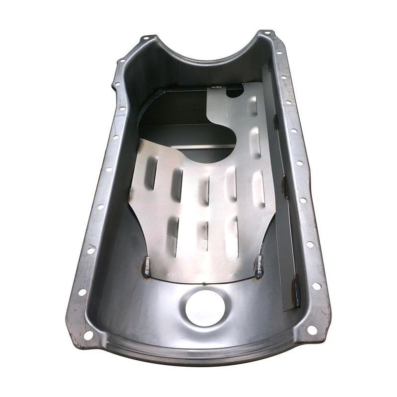 RTS Oil Pan, SB For Ford 302-351C, 408 Stroker, Steel Black, 6.5 lt, Windage Tray, suit early Falcon, each - RTS-2001