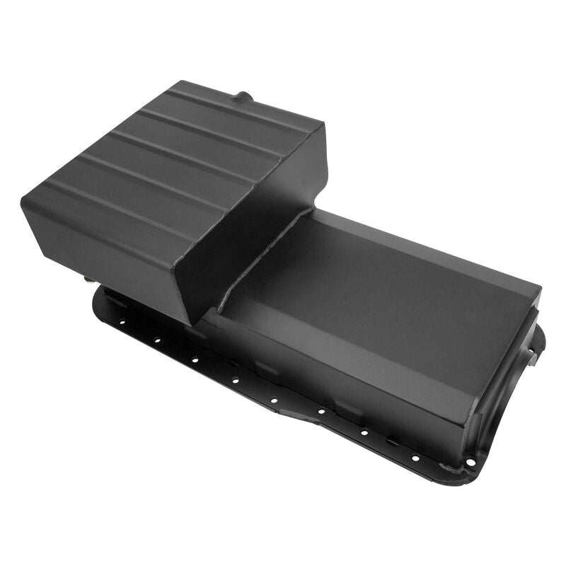 RTS Oil Pan Steel Fabricated, Stroker, SB Ford 351W, Early Falcon, Dart & World 4 bolt, Billet End Seals, Matte Black, 6.6L Capacity - RTS-2003-BIL RTS-2003-BIL