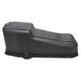 RTS Oil Pan, Cast Aluminum, Machined Finned, Black 4 qt, 1958-79 SB Chev L/H Side Dip Stick, 2 Piece Rear Main, - RTS-25-8442BK