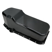 RTS Oil Pan Sump, Steel, Black Finish, Replacement, SB Chev Holden, 2-Piece Rear main, Passenger Side Dipstick, Each - RTS-25-9005BK RTS-25-9005BK