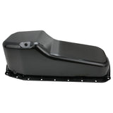 RTS Oil Pan Sump, Steel, Black Finish, Replacement, SB Chev Holden, 2-Piece Rear main, Driver Side Dipstick, Each - RTS-25-9092BK