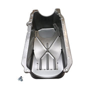 RTS Oil Pan Sump, Steel, Black Finish, Replacement, SB Chev Holden, 1-Piece Rear main, Driver Side Dipstick, Each - RTS-25-9414BK