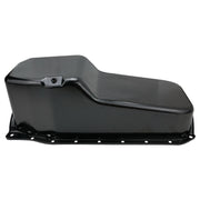 RTS Oil Pan Sump, Steel, Black Finish, Replacement, SB Chev Holden, 1-Piece Rear main, Driver Side Dipstick, Each - RTS-25-9414BK