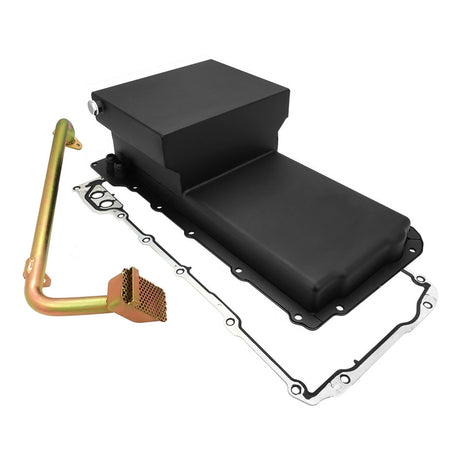 RTS Steel Oil Pan, Chev Holden Engine Swap, LS, 427 Stroker ,Remote Straight AN-10, Matt Black, Rear Sump 6.5 litre Capacity, Pick Up, Kit - RTS-3002 RTS-3002