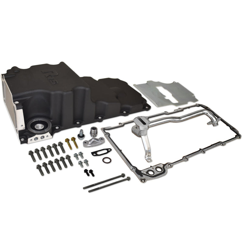 RTS Oil Pan Cast Aluminium Black, Standard Stoke, Early Holden or Chev with LS Engine Swap, up to 3.620 Inch Stroke, Each - RTS-3022BK RTS-3022BK