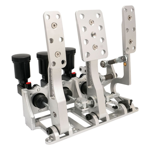 RTS Racing Hydraulic Pedals Box, Lightweight Aluminium, Floor Mount, Brake, Clutch, Accelerator Pedal with .750" Bore Master Cylinders, Raw, Kit - RTS-340-1000 RTS-340-1000