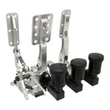 RTS Racing Hydraulic Pedals Box, Lightweight Aluminium, Floor Mount, Brake, Clutch, Accelerator Pedal with .750" Bore Master Cylinders, Raw, Kit - RTS-340-1000