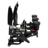 RTS Racing Hydraulic Pedals Box, Lightweight Aluminium, Floor Mount, Brake, Clutch, Accelerator Pedal with .750" Bore Master Cylinders, Black, Kit - RTS-340-1001