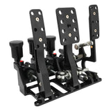 RTS Racing Hydraulic Pedals Box, Lightweight Aluminium, Floor Mount, Brake, Clutch, Accelerator Pedal with .750" Bore Master Cylinders, Black, Kit - RTS-340-1001 RTS-340-1001