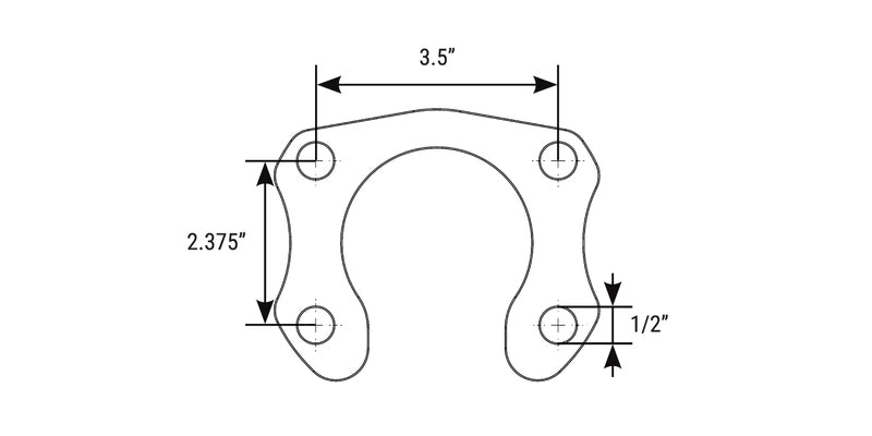 RTS Ford 9 Inch, Axle Retainer Plate, Suit Early Big Ford Bearing, 3.500"x 2.375", Pair - RTS-4054