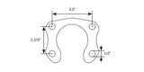 RTS Ford 9 Inch, Axle Retainer Plate, Suit Early Big Ford Bearing, 3.500"x 2.375", Pair - RTS-4054