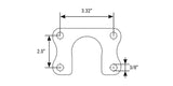 RTS Ford 9 Inch, Axle Retainer Plate, Suit Small Ford Bearing, 3.375" x 2.00", Pair - RTS-4055