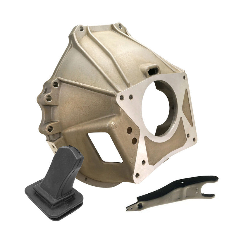 RTS Bellhousing Package, Aluminium, Natural, Clutch Fork, Fork Dust Boot, 164T, SB Ford 289, 302, 351W, 351C, Toploader, Single Rail Gearbox, Kit - RTS-BH001-KIT RTS-BH001-KIT